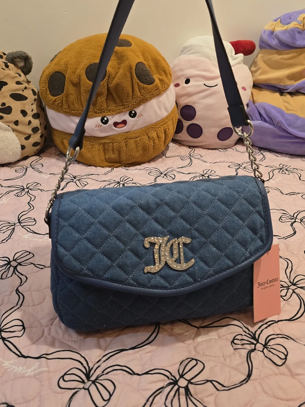 Juicy Couture Embellished Denim Shoulder Bag in Blue